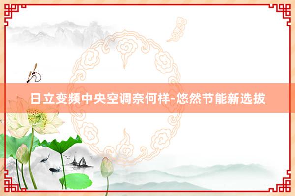 日立变频中央空调奈何样-悠然节能新选拔