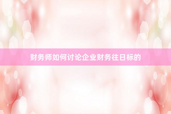 财务师如何讨论企业财务往日标的